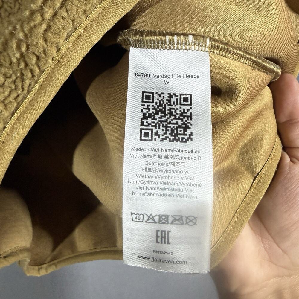 Fjallraven Vardag Pile Fleece Jacket Womens M Buckwheat Brown Full Zip Hiking - Picture 4 of 7
